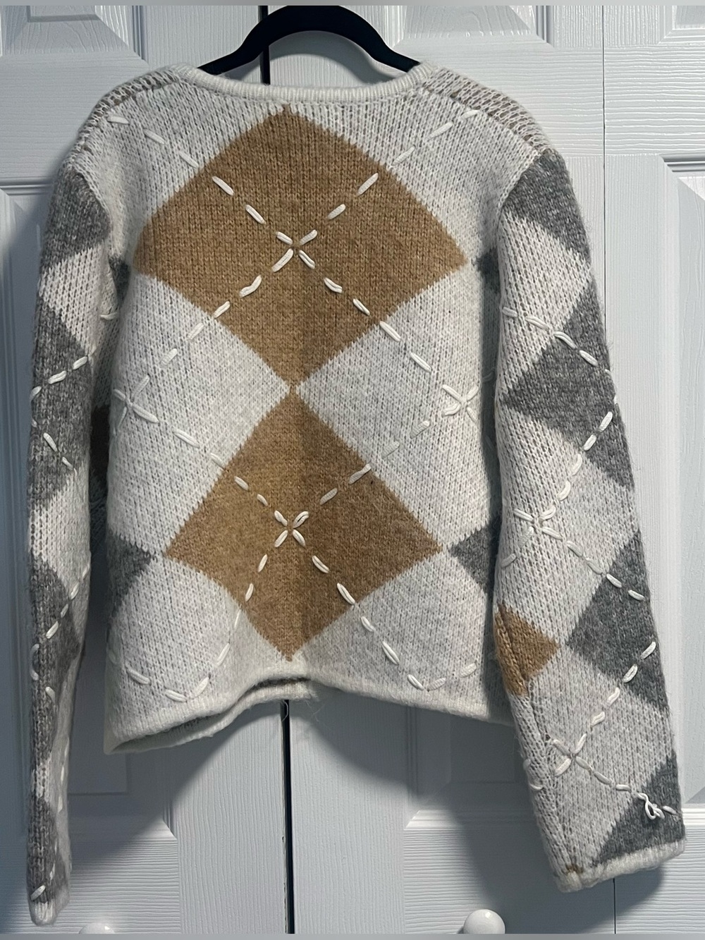 English Factory Argyle Crop Cardigan - Picture 4 of 4